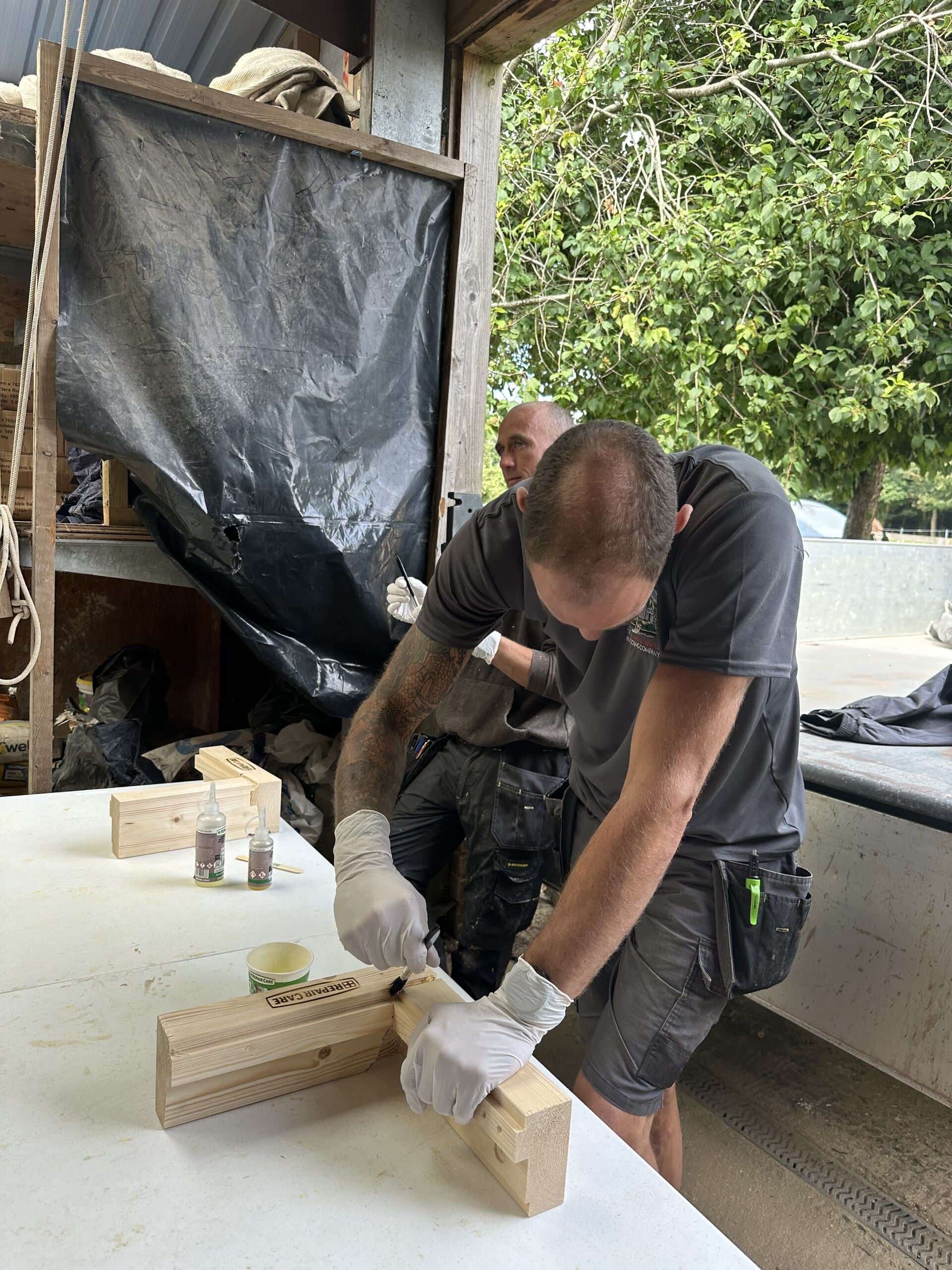 Our Repair Care Trained professionals have great knowledge in the Repair Care working methods, The 7 Steps to durable repairs, wood knowledge and characteristics of timber.