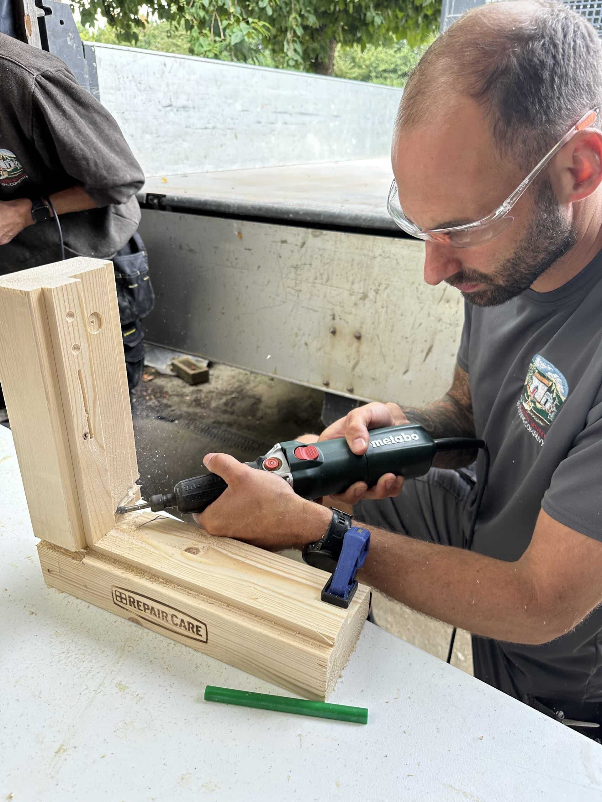 Our Repair Care Trained professionals have great knowledge in the Repair Care working methods, The 7 Steps to durable repairs, wood knowledge and characteristics of timber.