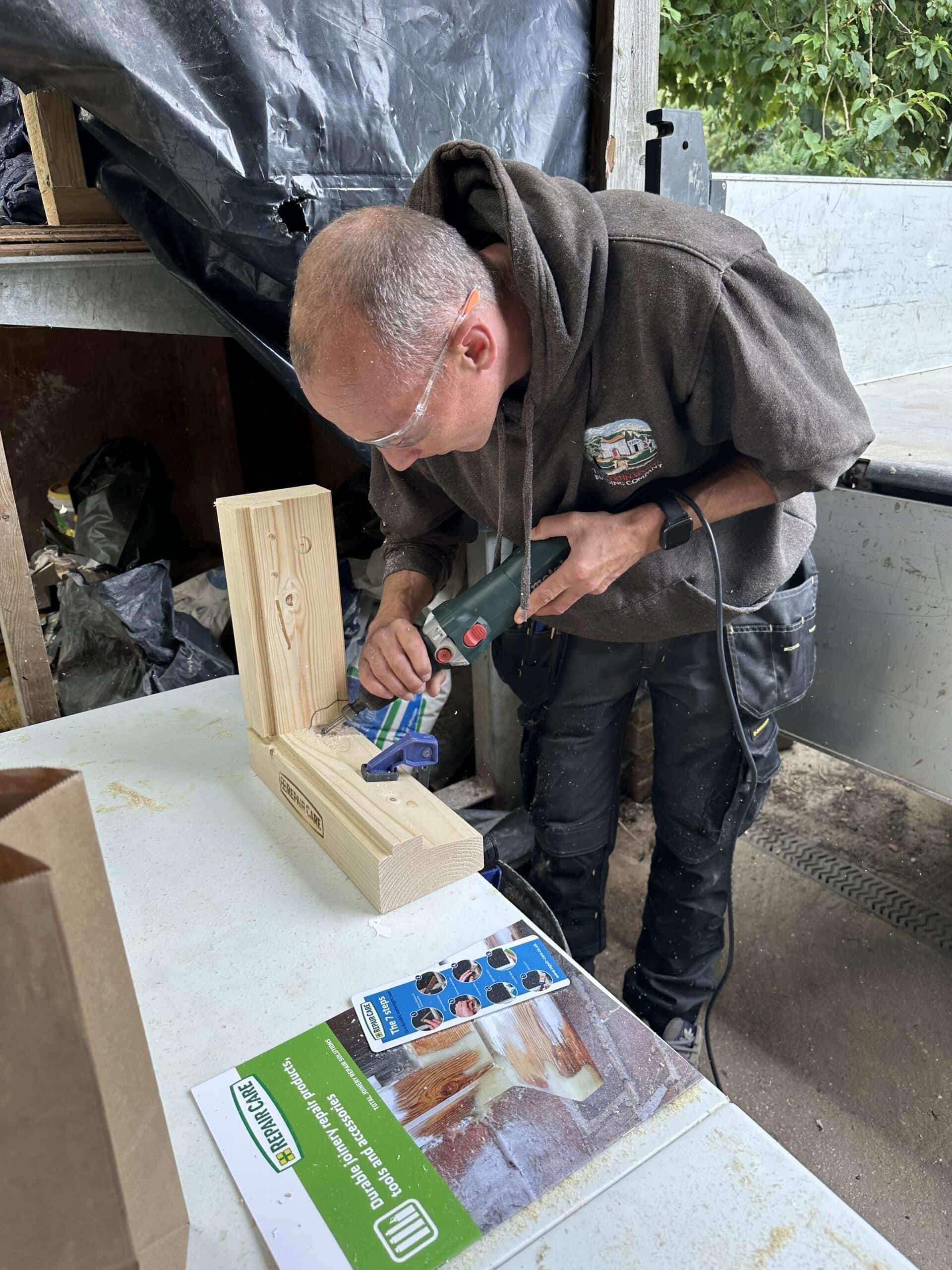 Our Repair Care Trained professionals have great knowledge in the Repair Care working methods, The 7 Steps to durable repairs, wood knowledge and characteristics of timber.